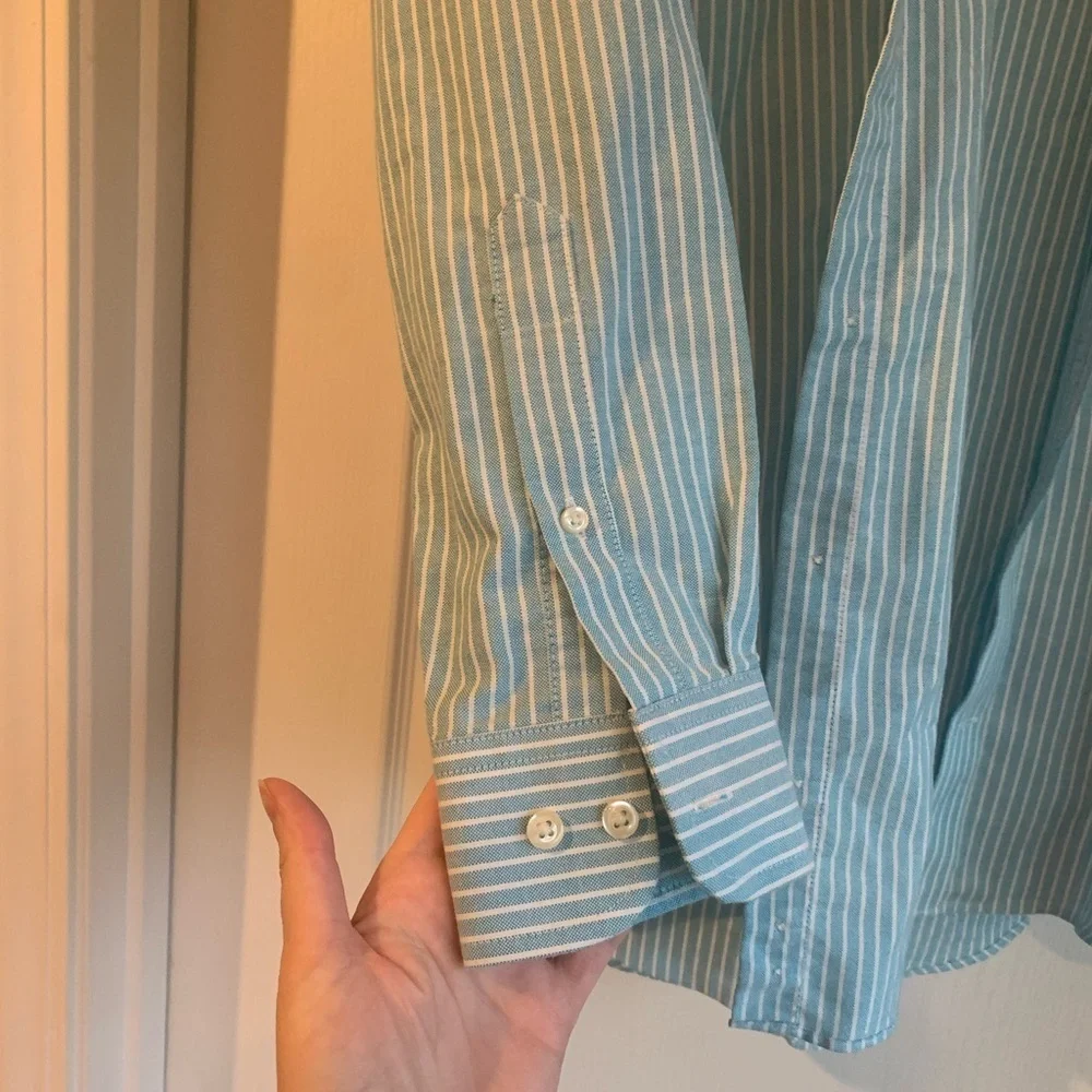 Men's Stafford blue button up Striped Shirt